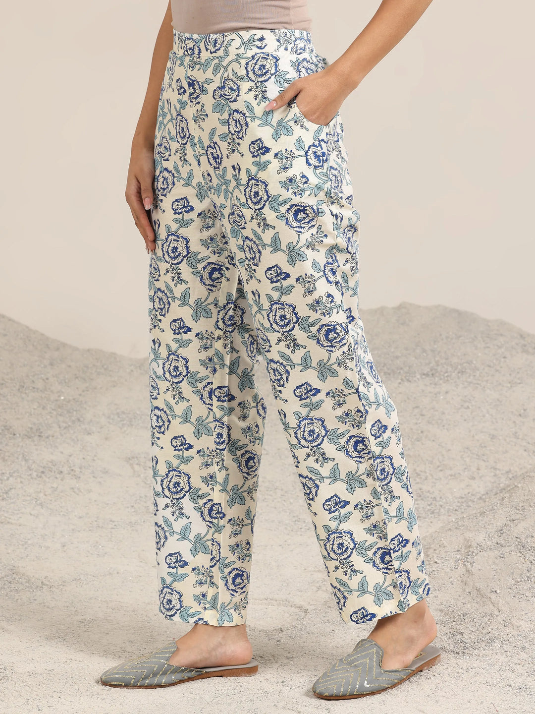 Libas Off White Printed Chanderi