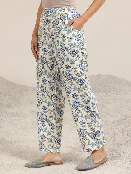 Libas Off White Printed Chanderi